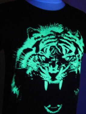 Glow in the dark tiger tee! Unisex / Women's Size M by Glowees